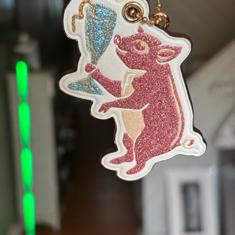 ***SOLD*** Coach Party Pig Keychain Bag Charm Purse Charm Preowned In EUC